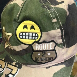 Camo emoji route 2 no where hat snap back